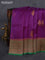 Banarasi organza silk saree purple green and green with woven buttas and woven border