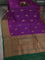 Banarasi organza silk saree purple green and green with woven buttas and woven border