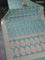 Banarasi tissue silk saree teal blue with allover zari woven brocade weaves and zari woven border