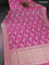 Banarasi tissue silk saree pink with allover floral zari woven brocade weaves and zari woven border