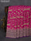 Banarasi georgette saree pink and violet with allover thread & zari weaves and woven border
