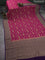 Banarasi georgette saree pink and violet with allover thread & zari weaves and woven border