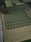 Banarasi georgette saree green with allover geometric weaves and woven border