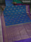 Banarasi dupion silk saree dual shade of bluish green and purple with thread & zari woven buttas and woven border