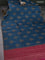 Banarasi tussar silk saree peacock blue and dark pink with thread & zari woven buttas and small woven border