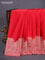 Banarasi crush crepe saree red with plain body and zari woven border