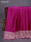 Banarasi crush crepe saree pink with plain body and zari woven border