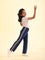 Girls Solid Navy Side Stripe Track Pants