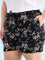 Women Printed Black Mid Rise Woven Viscose Lounge Shorts