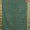 Bhagalpuri saree dark green with allover prints and zari woven border