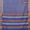 Bhagalpuri saree blue with allover prints and zari woven border