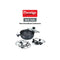 Prestige Hard Anodised Induction Base Multi-Kadai with Glass Lid (Dhokla Plate, Patra Plate, Idli Plates), 22cm (Black)