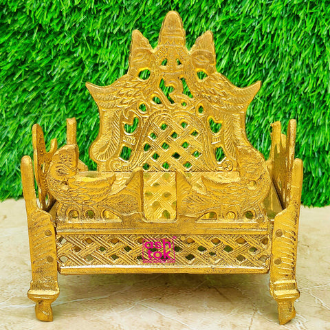 Brass Handcrafted Simhasanam, Decorative Item for Placing God Idols