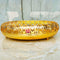 Gold Coated German Silver Round Tray, Serving Tray, Fancy Puja Tray