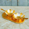 Gold and Silver Plated Dry Fruit Bowl, Brass Gift Bowl and Tray Set