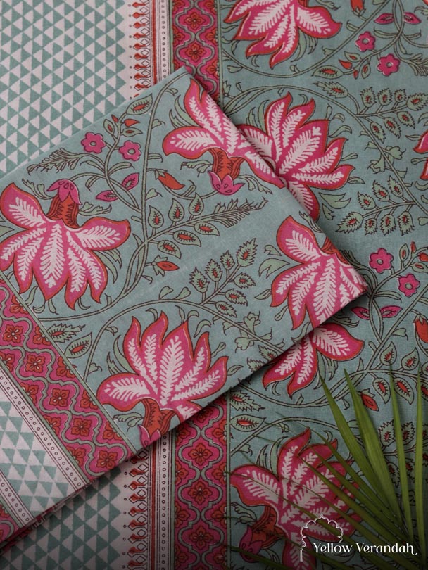 Block Printed Cotton Bedsheet - Single