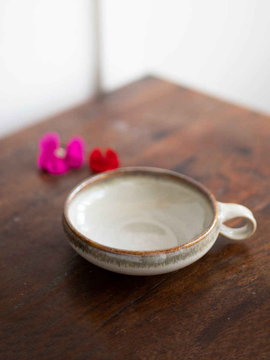 Snowflake Hand-Thrown Ceramic Wide Bowl