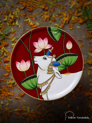 Pichwai Handpainted Wall Plate - 8"