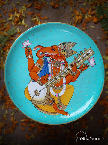 Pichwai Handpainted Wall Plate - 10"