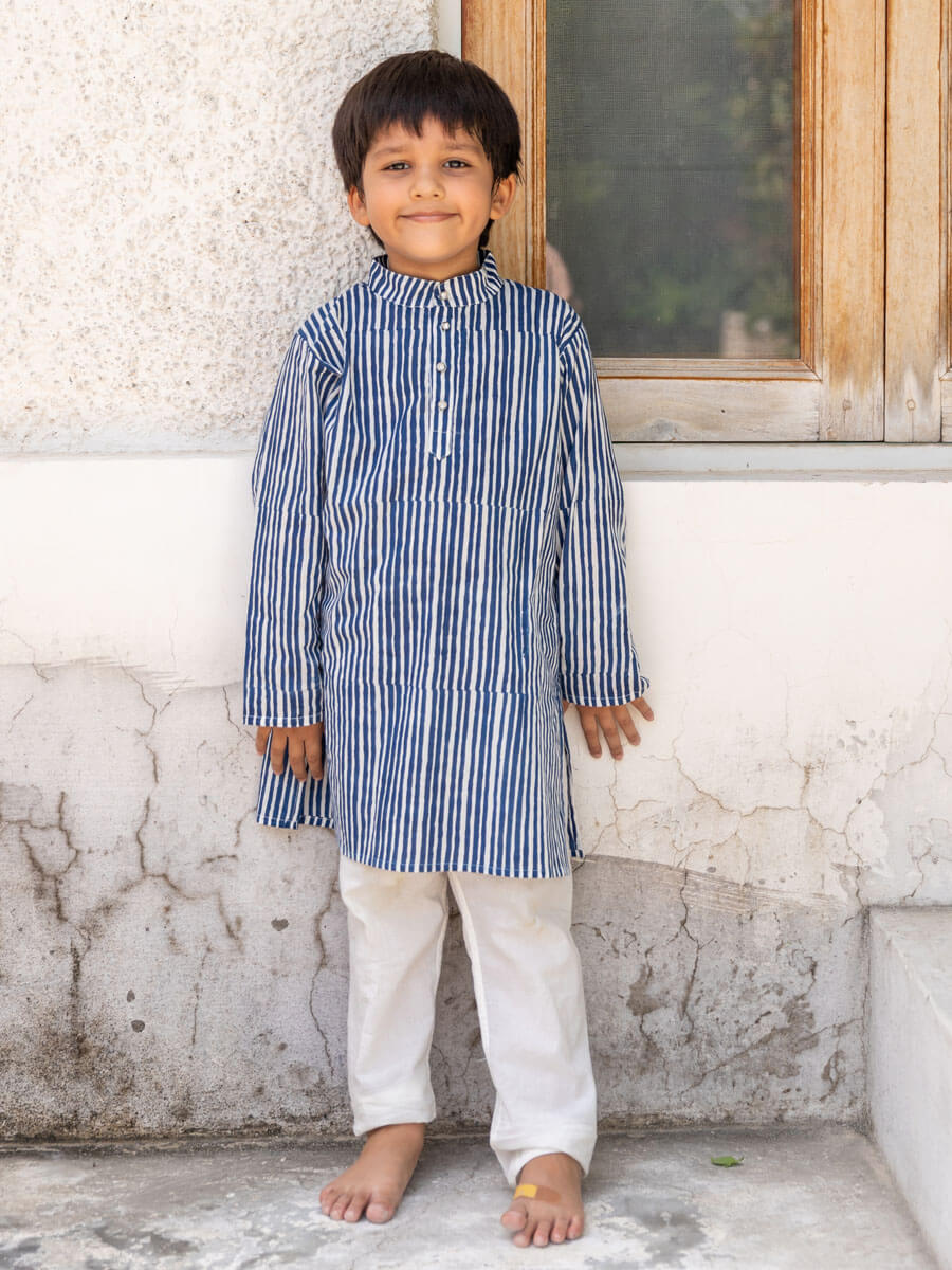 Veer Organic Cotton Block Printed Long Kurta
