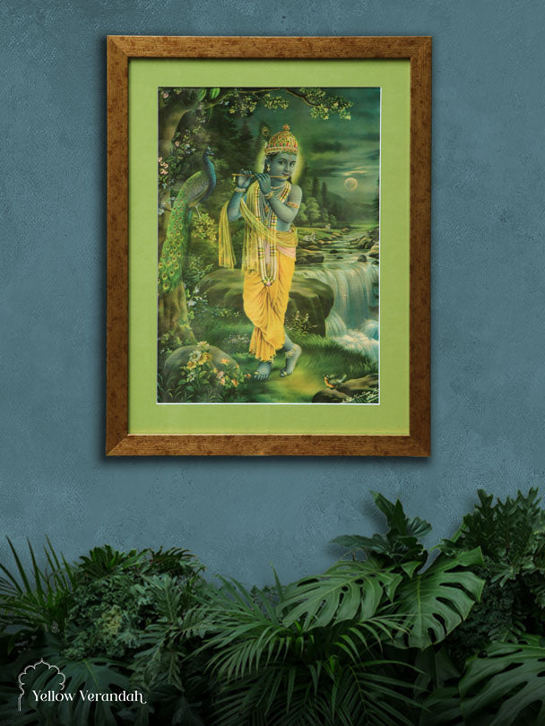 Oleograph Print Frame -  Krishna