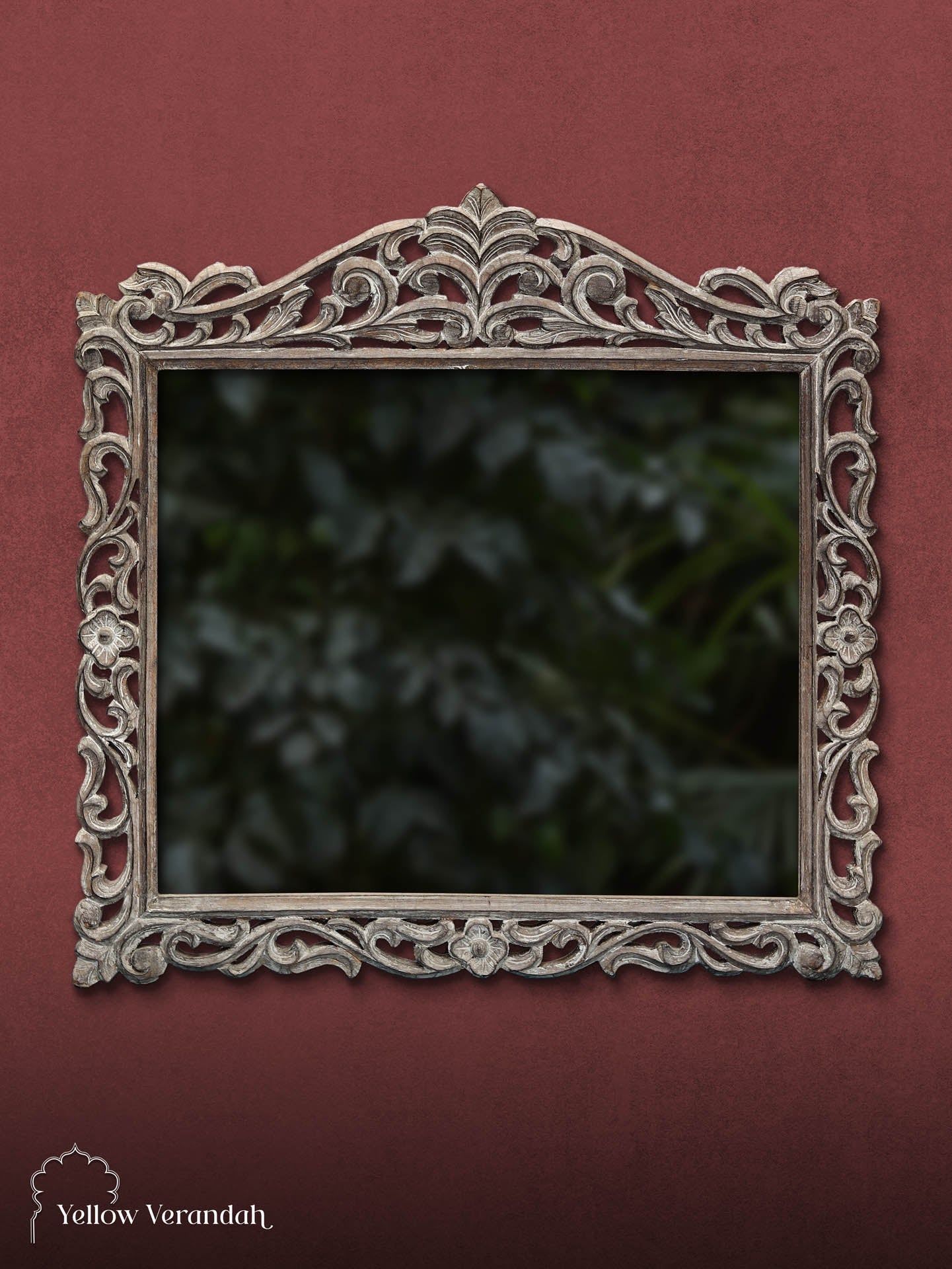 Victorian Wooden Carving Mirror