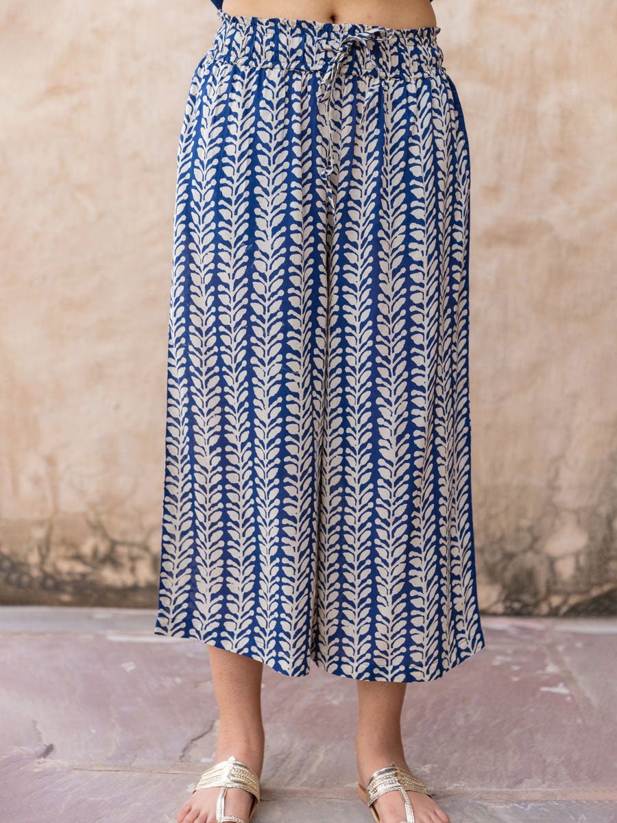 Fern Stripe Modal Palazzo Pants