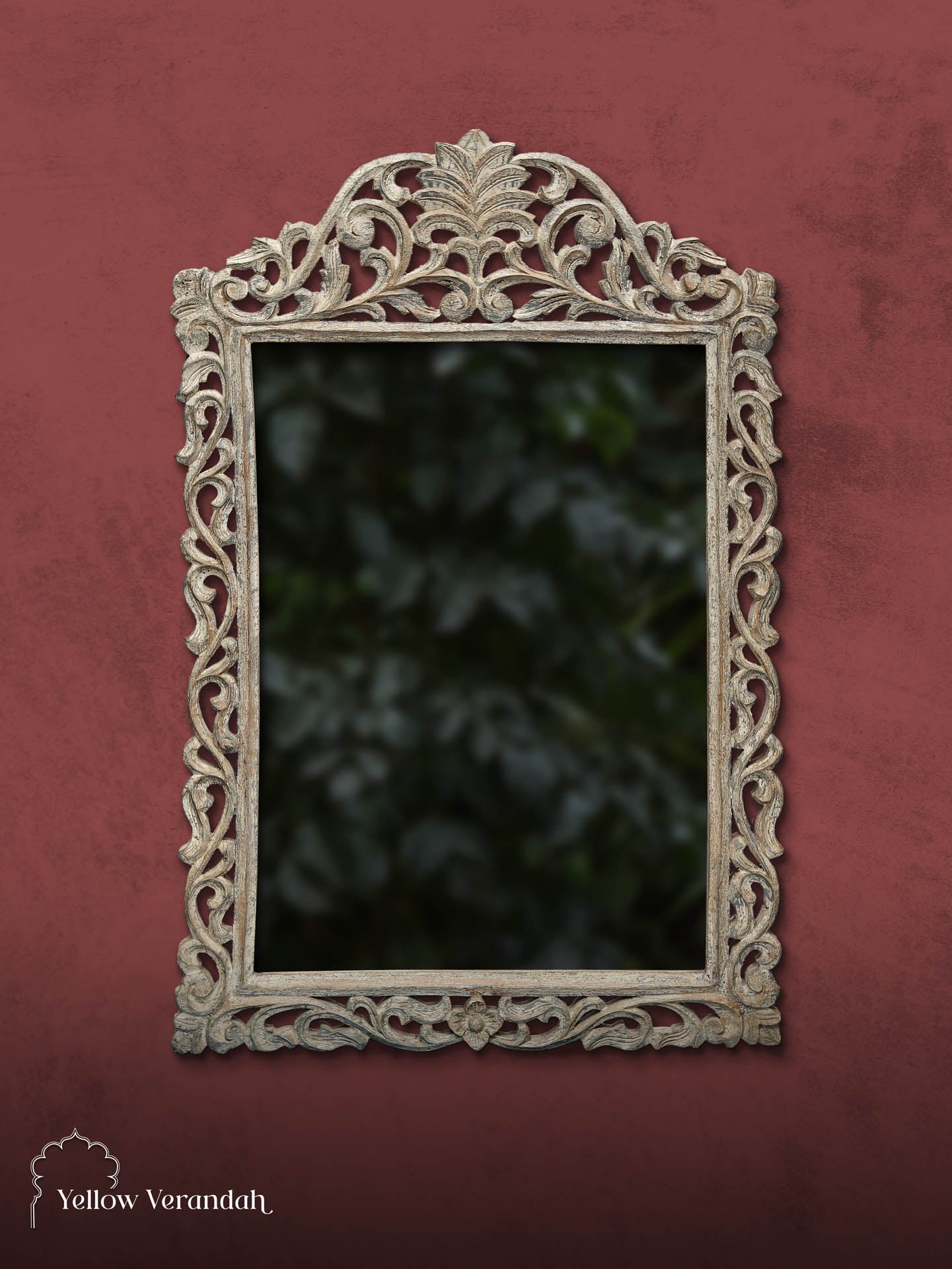 Victorian Wooden Carving Mirror