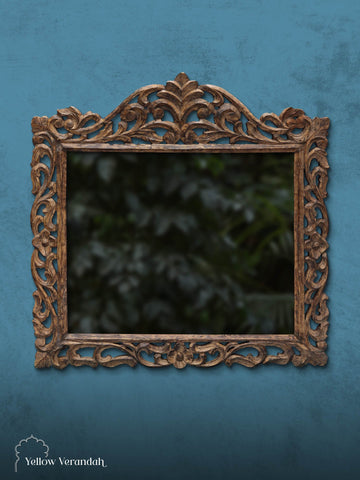 Victorian Wooden Carving Mirror