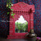 Wooden Jharokha Mirror - Red