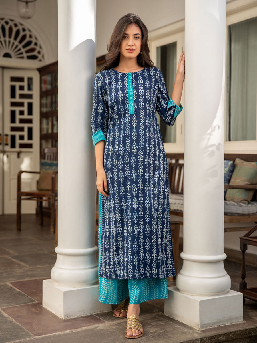 Resham Daabu Cotton Long Kurta