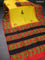 Bishnupuri silk saree yellow and red with butta prints and printed border