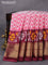 Pochampally silk saree pink shade and deep maroon with allover ikat weaves and long zari woven border