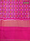 Pochampally silk saree dark purple and pink with allover ikat weaves and long zari woven ikat border