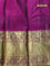 Pure kanjivaram silk saree pastel brown and purple with peacock zari woven buttas and long rich zari woven border