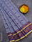 Bengal cotton saree grey shade with thread & zari woven buttas and copper zari woven border without blouse