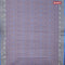 Bengal cotton saree grey and cs blue with thread woven buttas and thread woven border without blouse