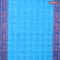 Bengal cotton saree cs blue and blue with thread woven buttas and copper zari woven border without blouse