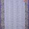 Bengal cotton saree grey and blue with thread woven buttas and long thread woven border without blouse