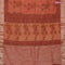 Chanderi silk cotton saree rustic orange and black with natural vegetable prints and zari woven gotapatti lace border