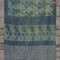 Chanderi silk cotton saree pastel blue shade and pink with natural vegetable prints and zari woven gotapatti lace border