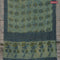 Chanderi silk cotton saree pastel green shade and grey shade with natural vegetable butta prints and zari woven gotapatti lace border