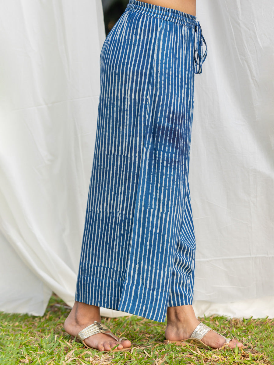 Indigo Stripes Palazzo