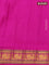 Pure gadwal silk saree blue and pink with zari woven buttas and temple design zari woven border