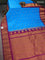 Pure gadwal silk saree cs blue and purple with zari woven buttas and temple design zari woven border