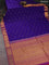 Pure kanchipuram silk saree blue and dual shade of rust with zari woven buttas and zari woven border
