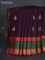 Pure kanchipuram silk saree deep jamun and pink with peacock zari woven buttas and rettapet zari woven border
