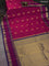 Pure kanchipuram silk saree dark pink and blue with peacock zari woven buttas and rettapet zari woven border