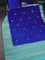 Banarasi poona silk saree blue and teal blue with silver zari woven buttas and rich zari woven border