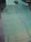 Banarasi semi crepe saree teal blue shade with allover zari woven brocade weaves and lace work border